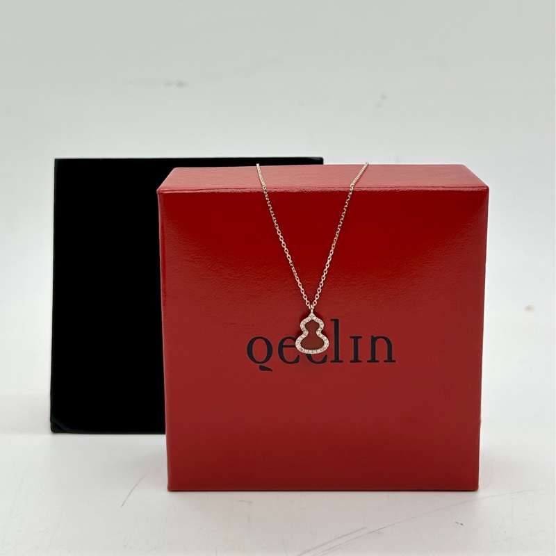 99新Qeelin 麒麟紅瑪瑙小葫蘆帶鑽項鍊  24年：有卡+盒-2
