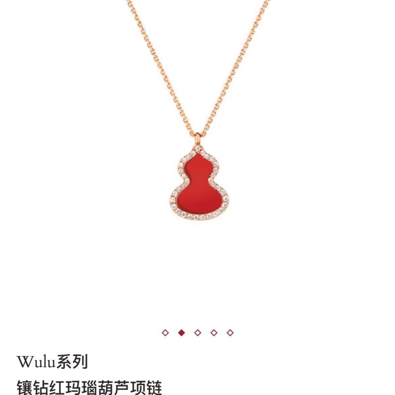 99新Qeelin 麒麟紅瑪瑙小葫蘆帶鑽項鍊  24年：有卡+盒-4