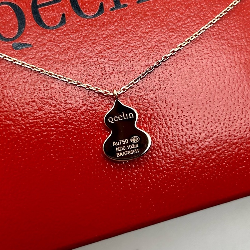 99新Qeelin 麒麟紅瑪瑙小葫蘆帶鑽項鍊  24年：有卡+盒-5