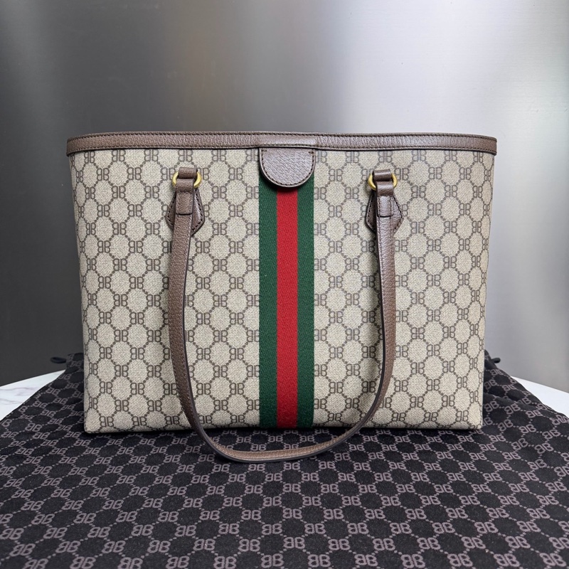 Balenciaga & Gucci • 限量聯名塗鴉老花托特包-6