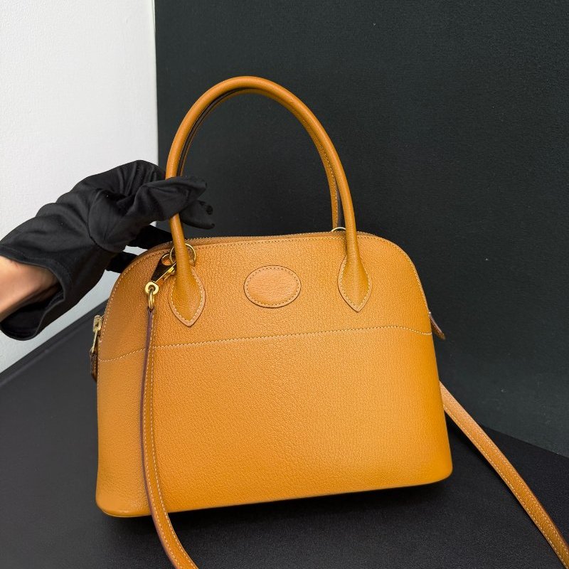 愛馬仕Bolide27 沙灘金 山羊皮 手提包-6