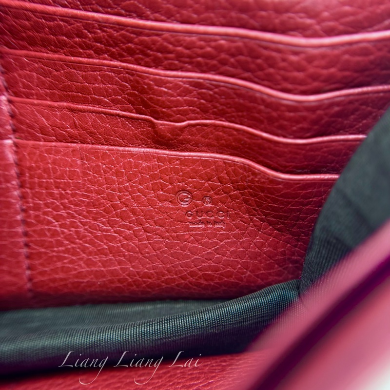 GUCCI 古馳 經典雙G金屬LOGO荔枝紋牛皮鏈帶WOC肩背包｜斜背包-2