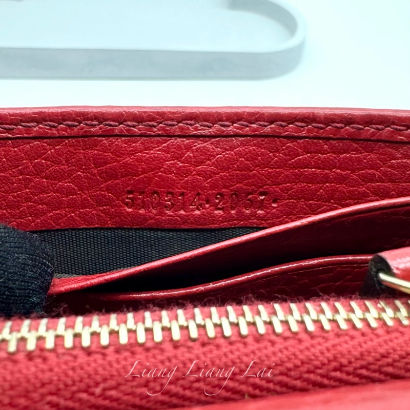 GUCCI 古馳 經典雙G金屬LOGO荔枝紋牛皮鏈帶WOC肩背包｜斜背包-33