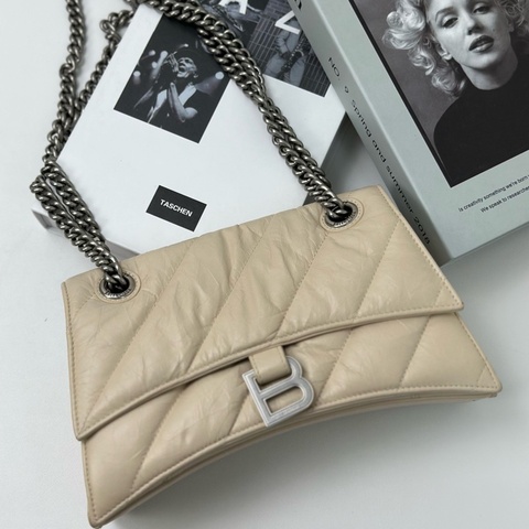 Balenciaga • 經典Crush 奶茶色銀釦鏈條包