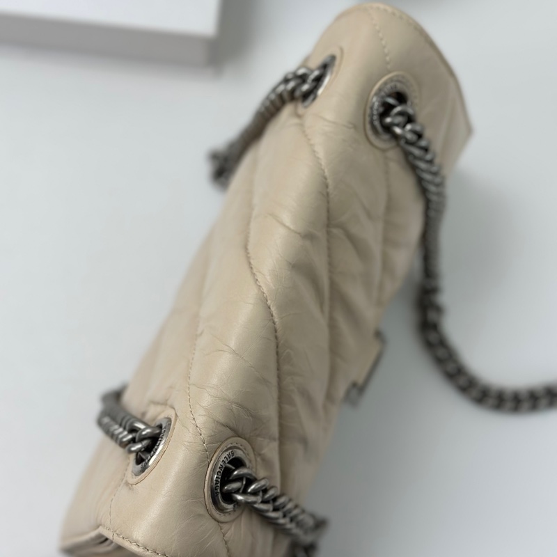 Balenciaga • 經典Crush 奶茶色銀釦鏈條包-4