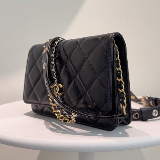 芯片款 香奈兒/Chanel 黑金WOC鏈條包-2