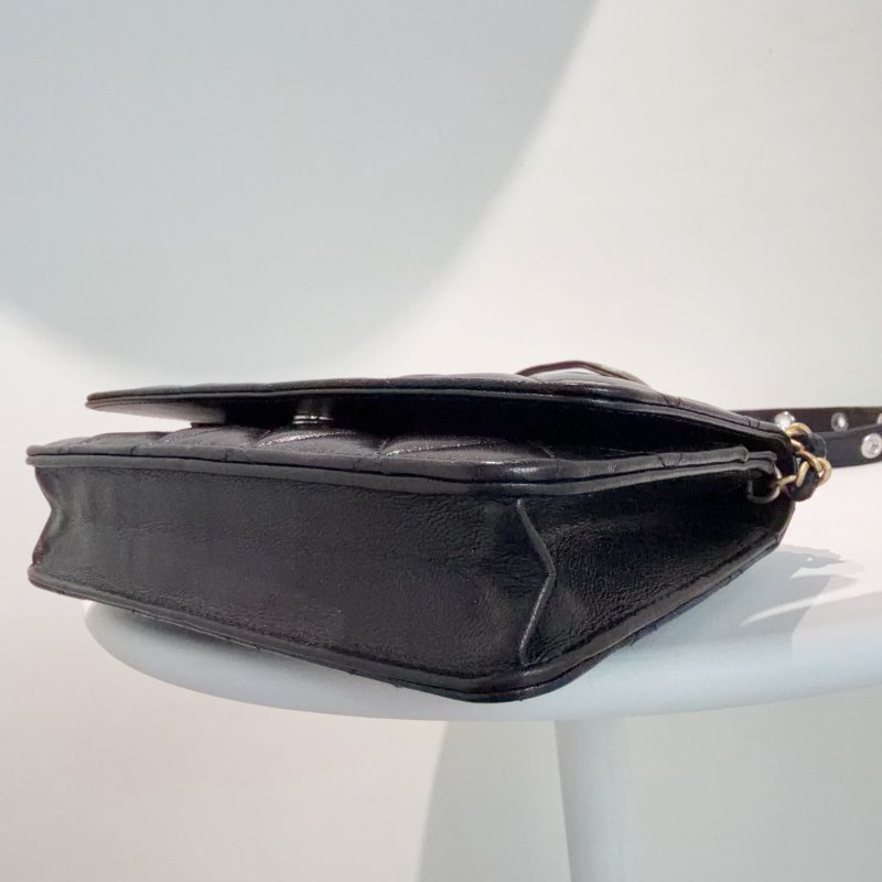 芯片款 香奈兒/Chanel 黑金WOC鏈條包-4