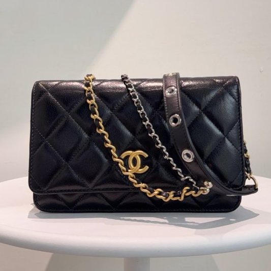 芯片款 香奈兒/Chanel 黑金WOC鏈條包-6