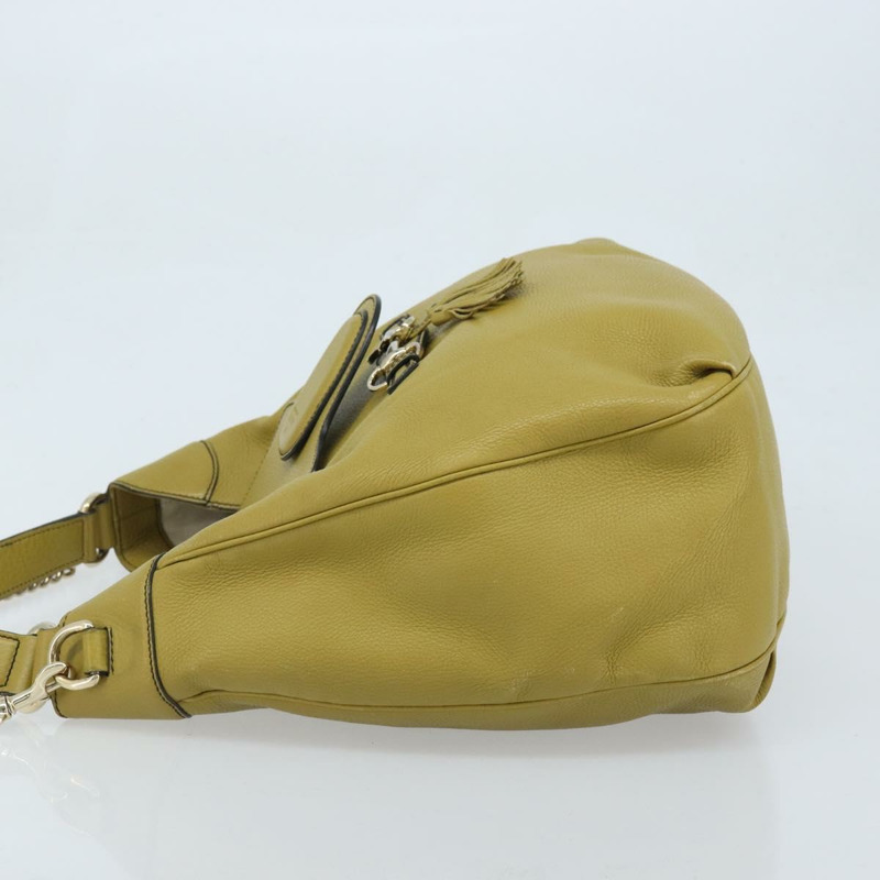 【日本直送】GUCCI 馬銜扣 Emily 手提包 皮革 兩用 綠色 金色 322226 正品 174040A-3
