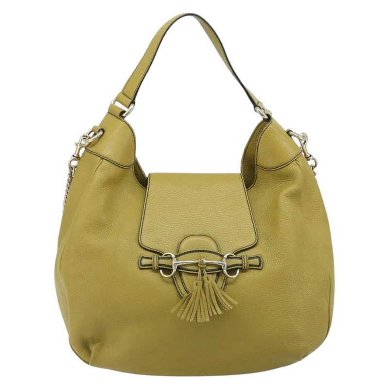 【日本直送】GUCCI 馬銜扣 Emily 手提包 皮革 兩用 綠色 金色 322226 正品 174040A-12