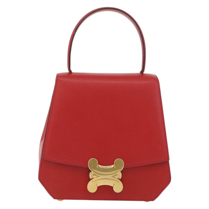 【日本直送】CELINE Triomphe 手提包 皮革 2way 紅金 Auth am11251A-12