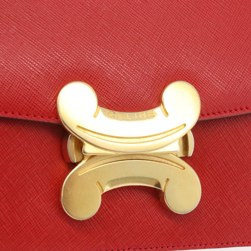 【日本直送】CELINE Triomphe 手提包 皮革 2way 紅金 Auth am11251A-17