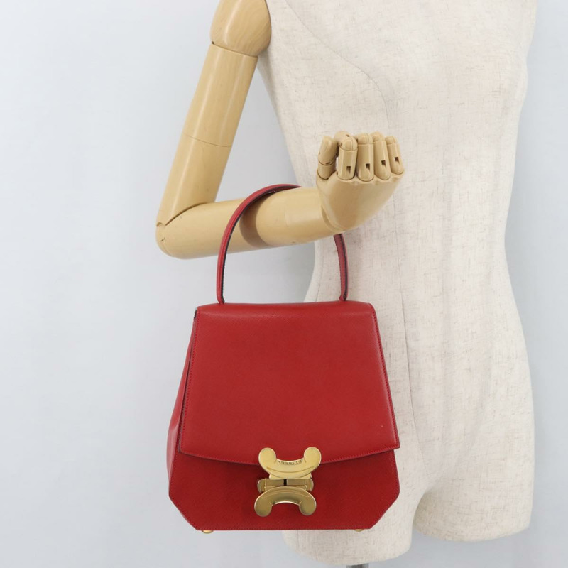 【日本直送】CELINE Triomphe 手提包 皮革 2way 紅金 Auth am11251A-23