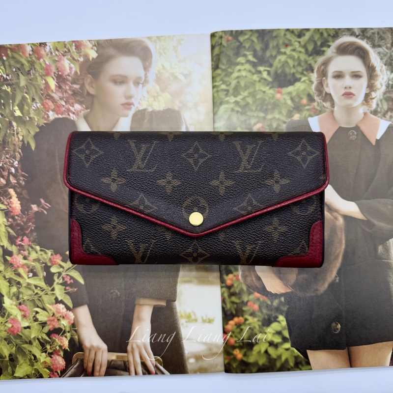 LOUIS VUITTON LV Pallas Monogram 拼接牛皮信封長夾-0