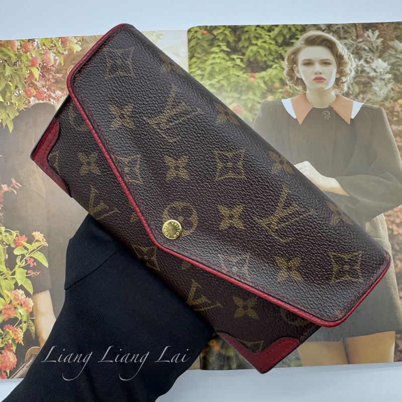 LOUIS VUITTON LV Pallas Monogram 拼接牛皮信封長夾-14