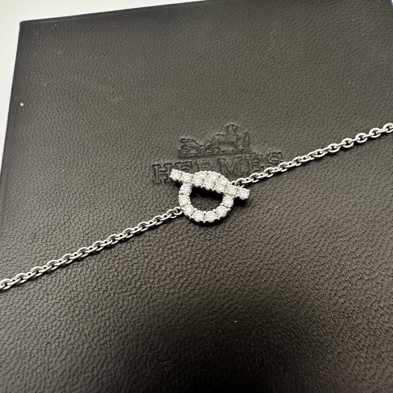 Hermes/愛馬仕 白金滿鑽小Q手鍊22U單鏈無附件 SH碼  超值-1