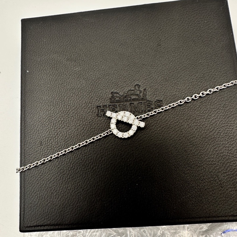 Hermes/愛馬仕 白金滿鑽小Q手鍊22U單鏈無附件 SH碼  超值-2