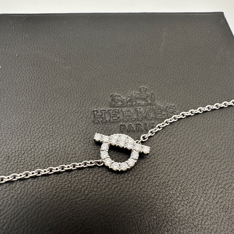 Hermes/愛馬仕 白金滿鑽小Q手鍊22U單鏈無附件 SH碼  超值-3