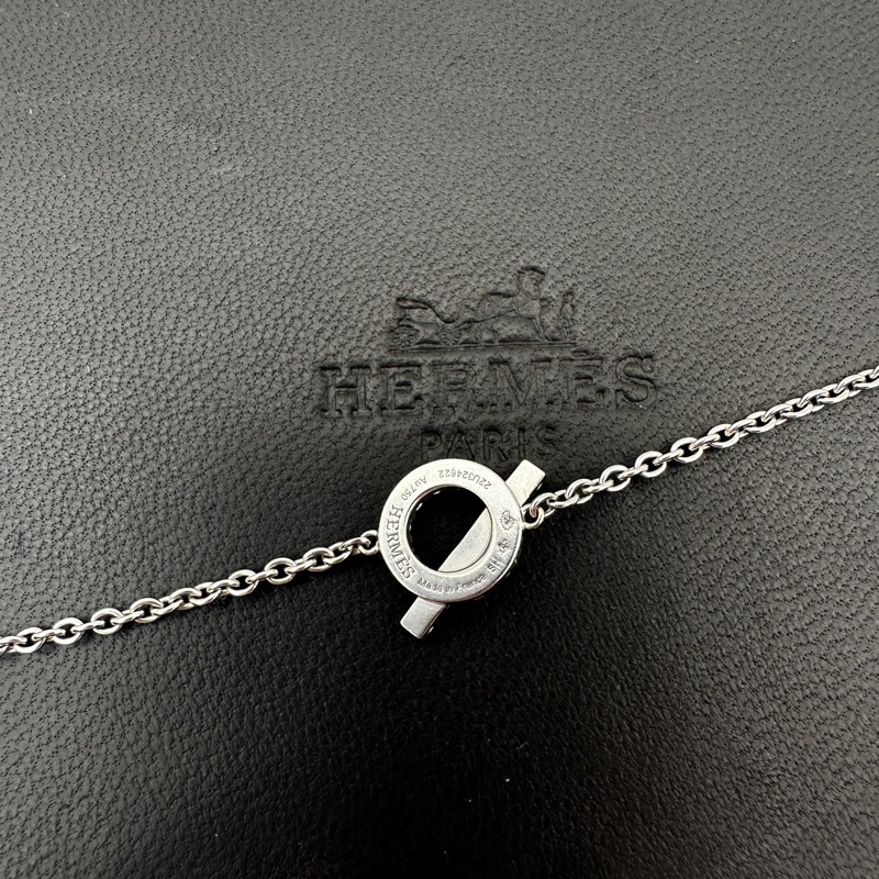 Hermes/愛馬仕 白金滿鑽小Q手鍊22U單鏈無附件 SH碼  超值-4