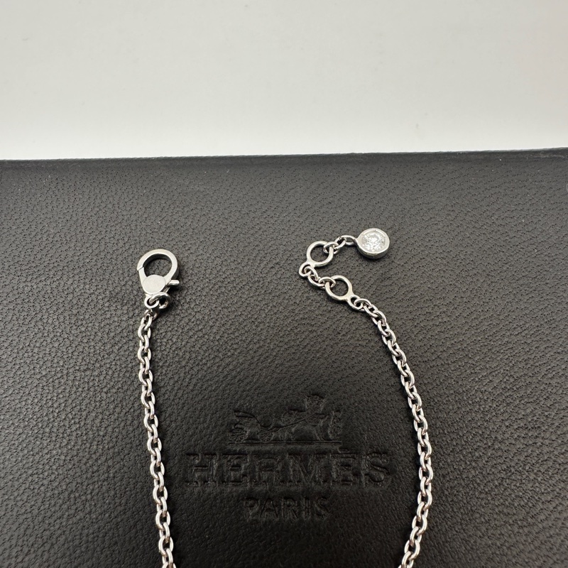 Hermes/愛馬仕 白金滿鑽小Q手鍊22U單鏈無附件 SH碼  超值-5