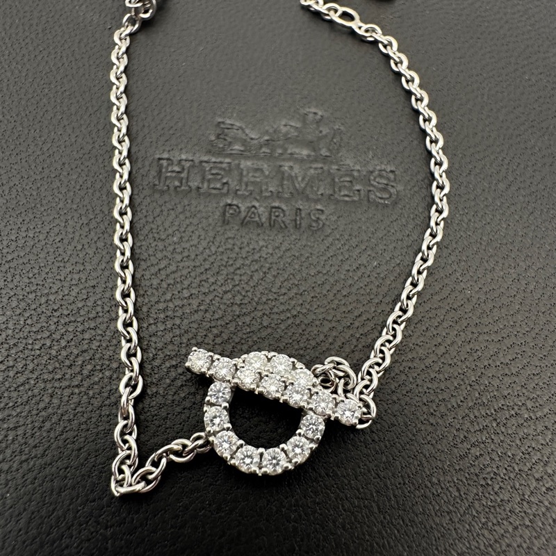 Hermes/愛馬仕 白金滿鑽小Q手鍊22U單鏈無附件 SH碼  超值-6