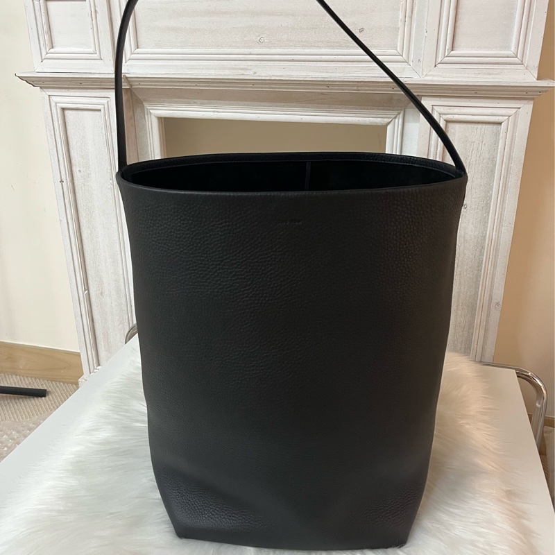 The Row N/S Park Large Tote Bag 大號 皮革托特包 黑色-0