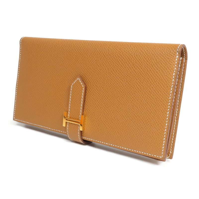 HERMES Epsom皮革Bearn Long Wallet長錢包Gold-1