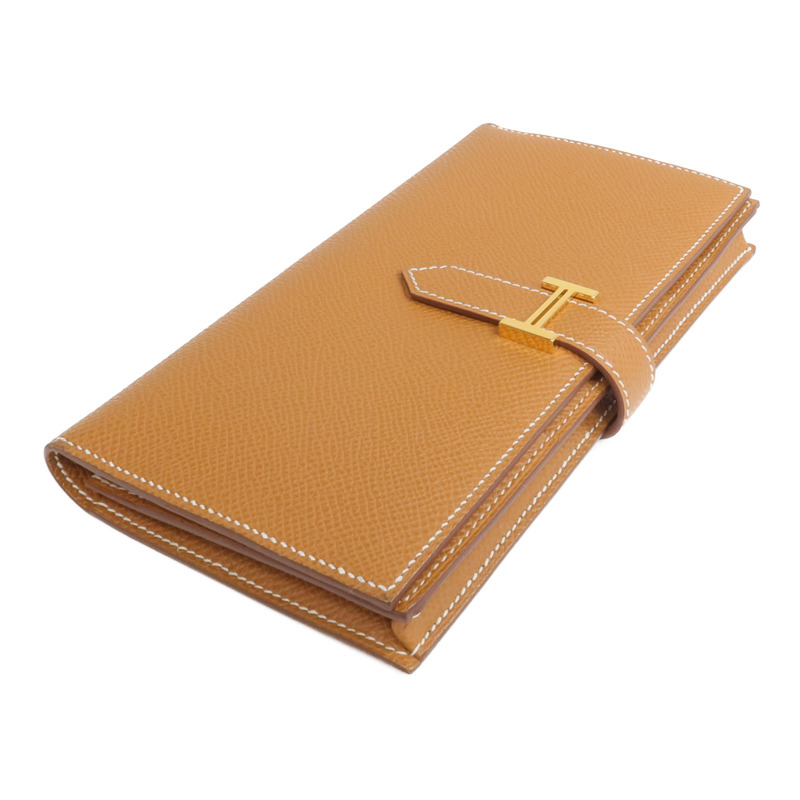 HERMES Epsom皮革Bearn Long Wallet長錢包Gold-3
