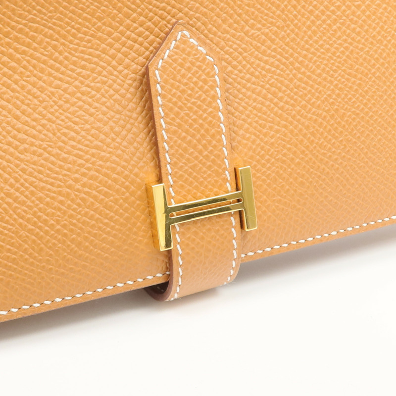 HERMES Epsom皮革Bearn Long Wallet長錢包Gold-8