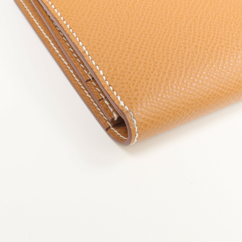 HERMES Epsom皮革Bearn Long Wallet長錢包Gold-13