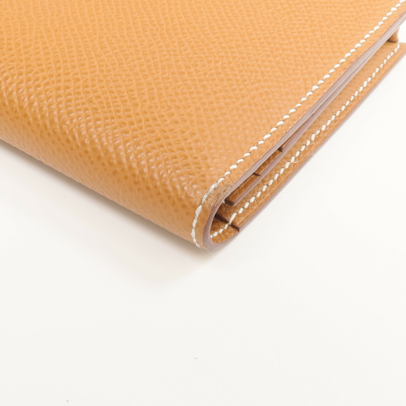 HERMES Epsom皮革Bearn Long Wallet長錢包Gold-14