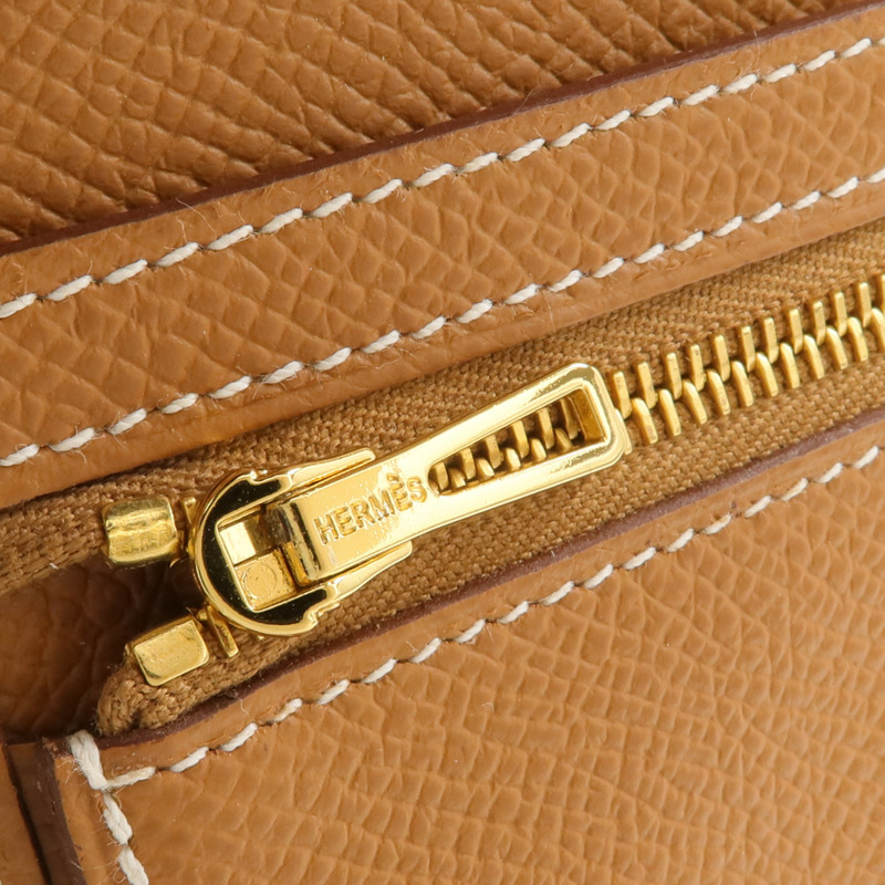 HERMES Epsom皮革Bearn Long Wallet長錢包Gold-15
