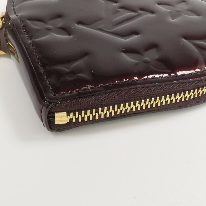 LOUIS VUITTON Monogram Vernis Porte Monnaie Coeur錢包Amarante-8