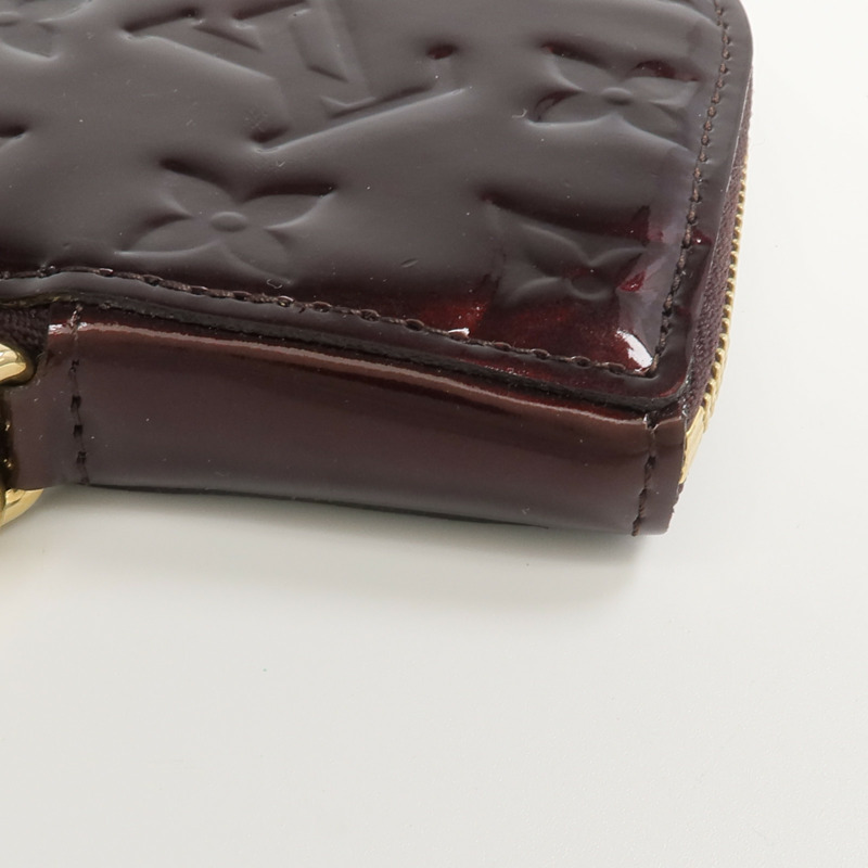 LOUIS VUITTON Monogram Vernis Porte Monnaie Coeur錢包Amarante-9