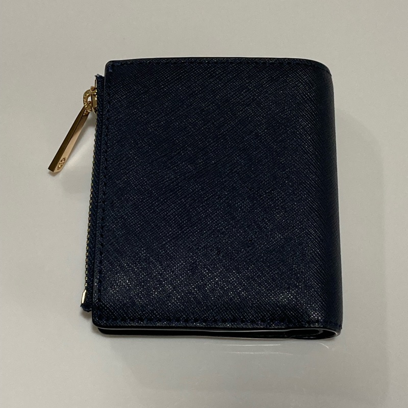 Tory burch 單折短夾有零錢包 深藍色-1