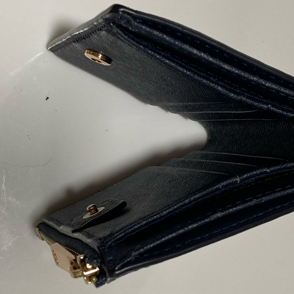 Tory burch 單折短夾有零錢包 深藍色-13