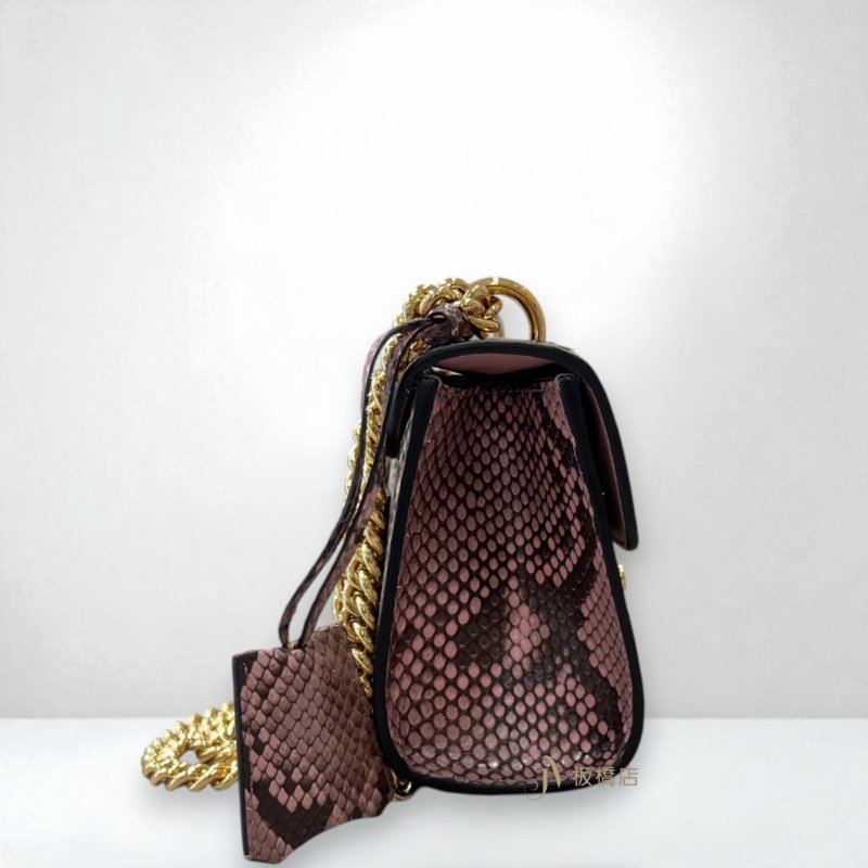 JY0380-GUCCI包包 Padlock 金色蟒蛇皮Shoulder Bag金屬鎖釦下蓋鏈包 409487-1