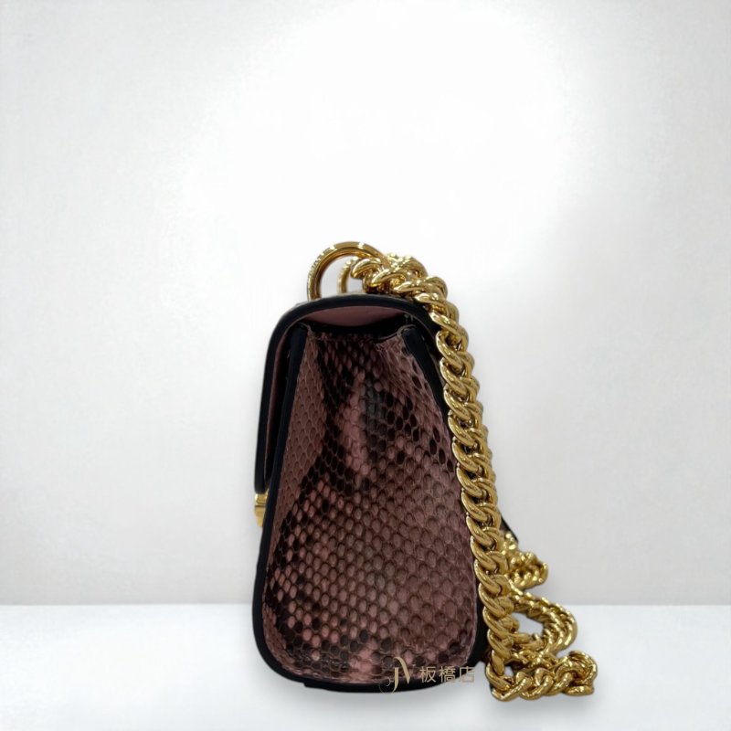 JY0380-GUCCI包包 Padlock 金色蟒蛇皮Shoulder Bag金屬鎖釦下蓋鏈包 409487-2