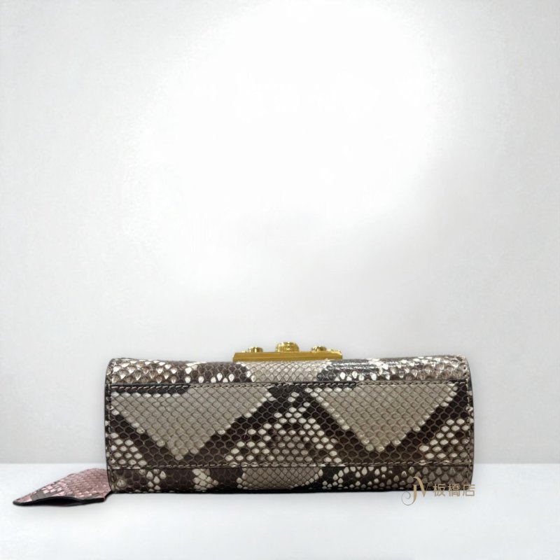 JY0380-GUCCI包包 Padlock 金色蟒蛇皮Shoulder Bag金屬鎖釦下蓋鏈包 409487-4