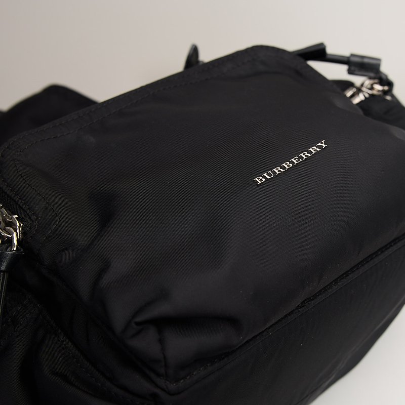 二手Burberry 尼龍後背包/中號黑色-7