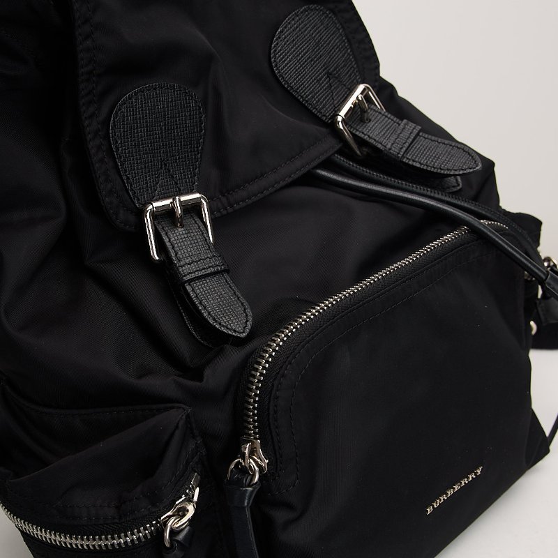 二手Burberry 尼龍後背包/中號黑色-10