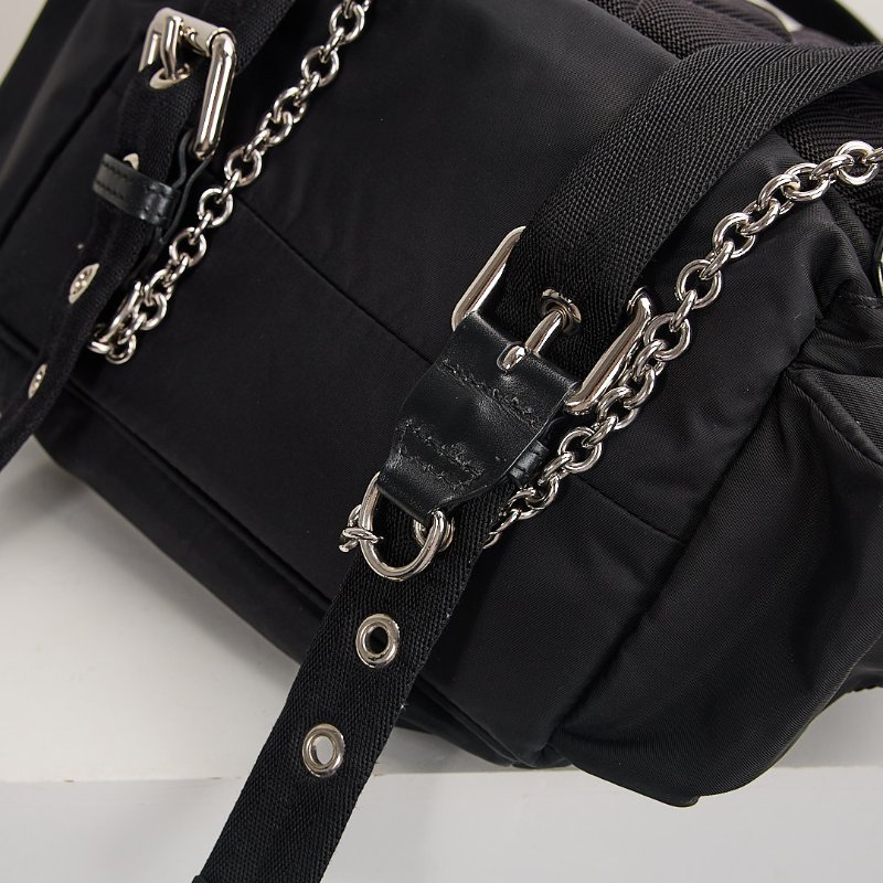 二手Burberry 尼龍後背包/中號黑色-17