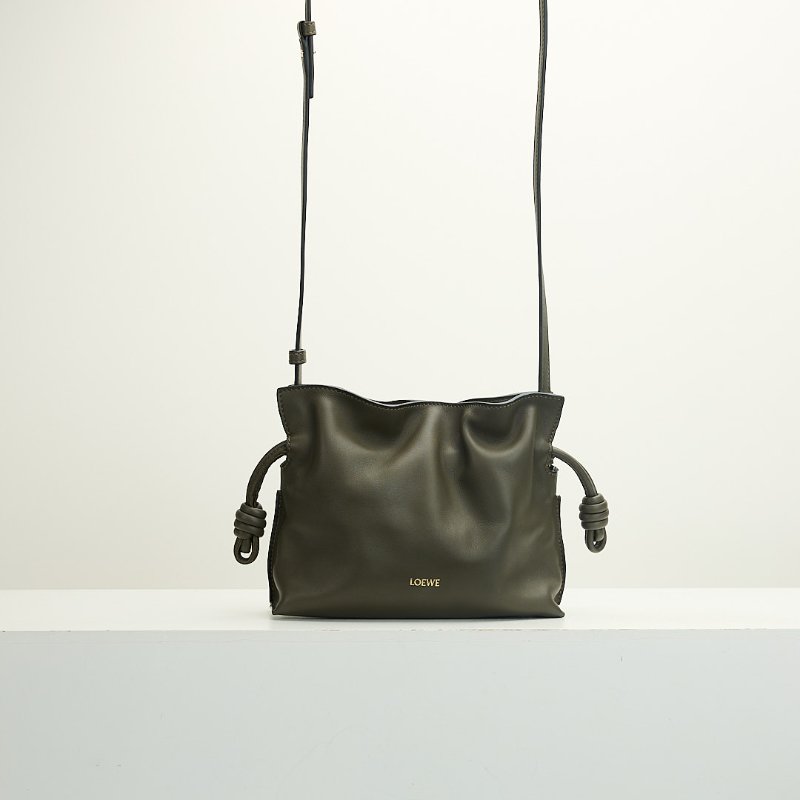 二手Loewe Mini flamenco 新款福袋包/深卡其綠-0