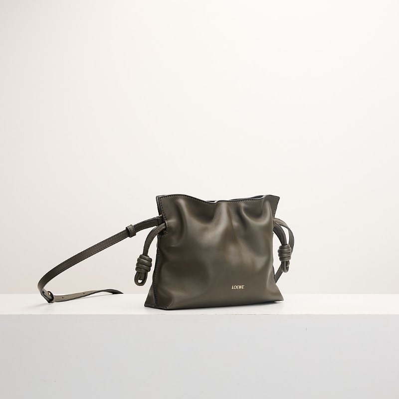 二手Loewe Mini flamenco 新款福袋包/深卡其綠-1