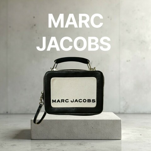 ❤️感恩月❤️折扣最後倒數至5/31‼️㊣✨ Marc Jacobs✨馬克·雅各布斯 MJ THE MINI BOX BAG20 黑白 牛皮 餐盒包 手提包 肩背包 斜背包/二手精品/二手包/保證正品