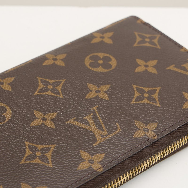 二手Lv M42616 拉鍊長夾 老花-7