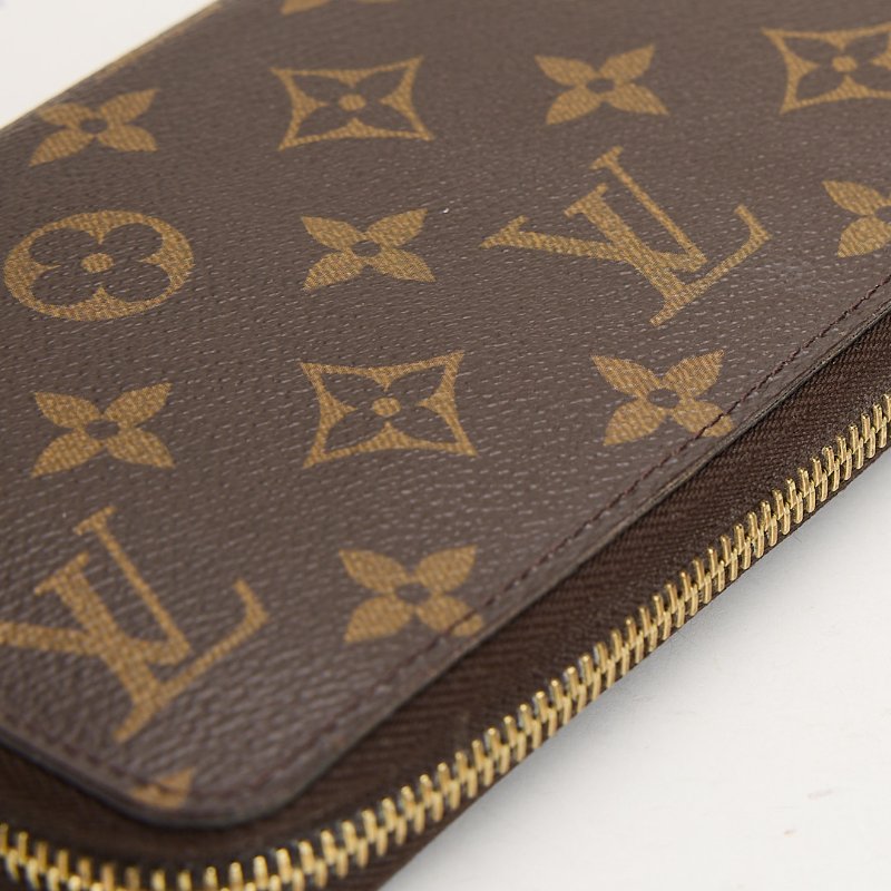 二手Lv M42616 拉鍊長夾 老花-8