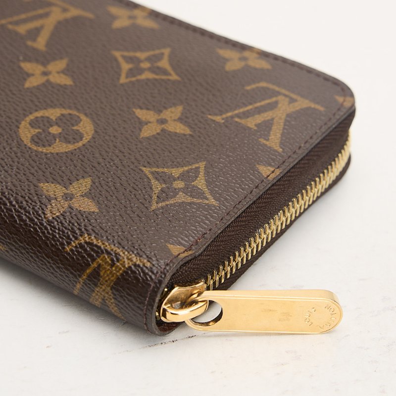 二手Lv M42616 拉鍊長夾 老花-15