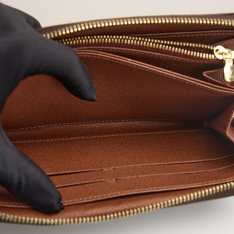 二手Lv M42616 拉鍊長夾 老花-17