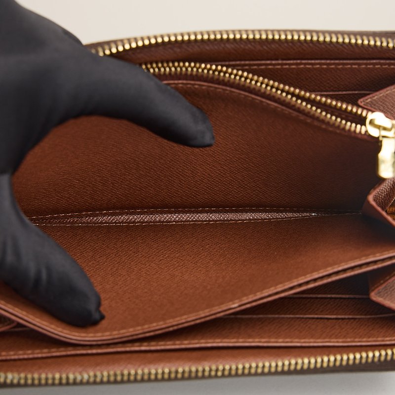 二手Lv M42616 拉鍊長夾 老花-18